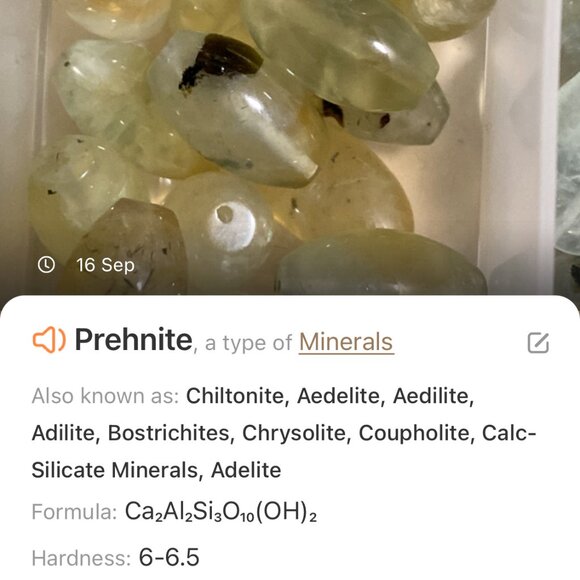 Natural Yellow Prehnite Necklace, Genuine Gemstones & Bronze Flower Chain - Picture 10 of 12